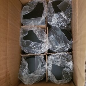 (6) 2oz black glass jars